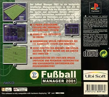 Sportweek Player Manager 2001 (NL) box cover back